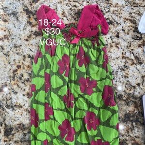 Kickee Pants hibiscus bubble romper with bow